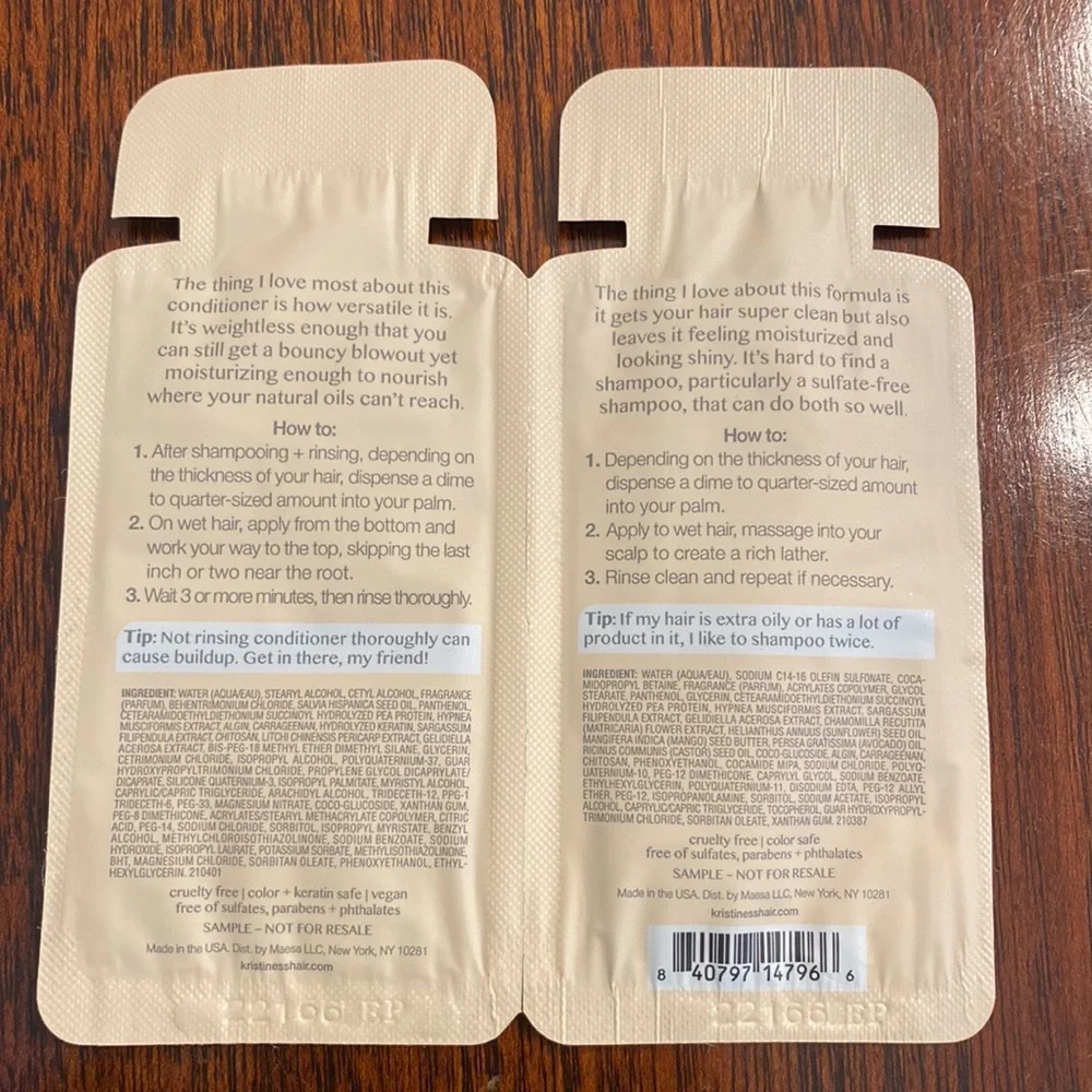 Kristin Ess The One Signature Shampoo and Conditioner Travel Sample Size